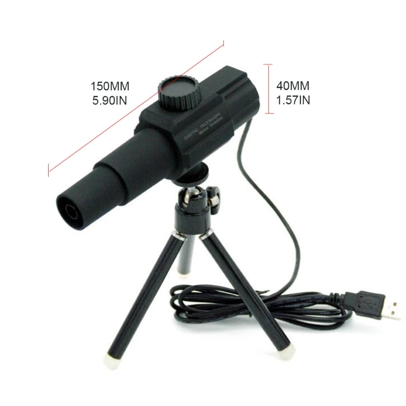 USB Digital Telescope, 2MP 70X Zooming Microscope Camera Smart Motion Detection Monocular with Tripod for Observation