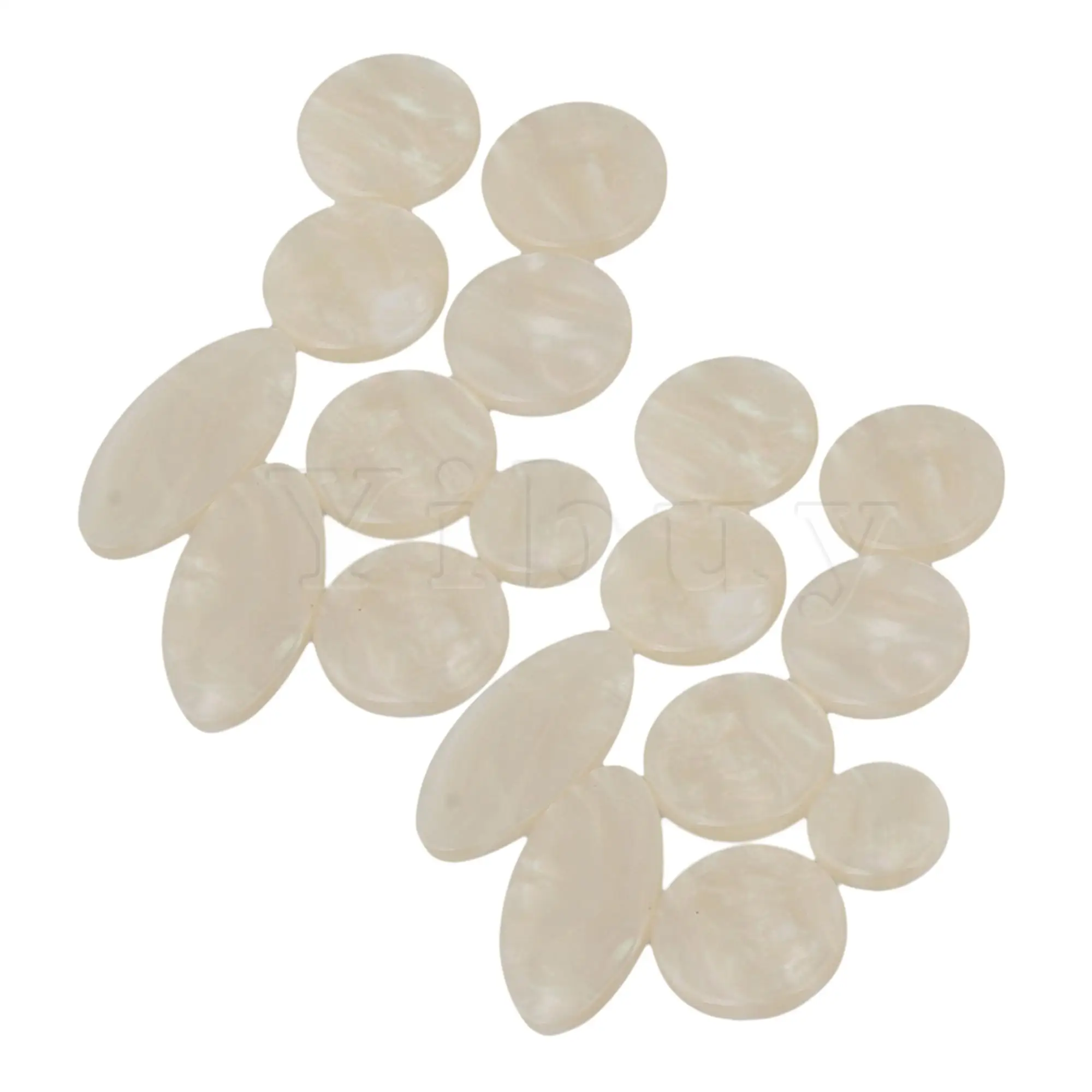 

Yibuy 2set Round and Oval Shape Pearl Sax Key Buttons for Alto/Tenor Saxophone