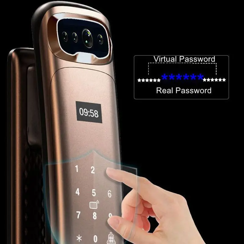 3D Face Recognition Fingerprint Door Lock With Camera APP Smart IC Card Password Intelligent Automatic Switch Lock Unlock