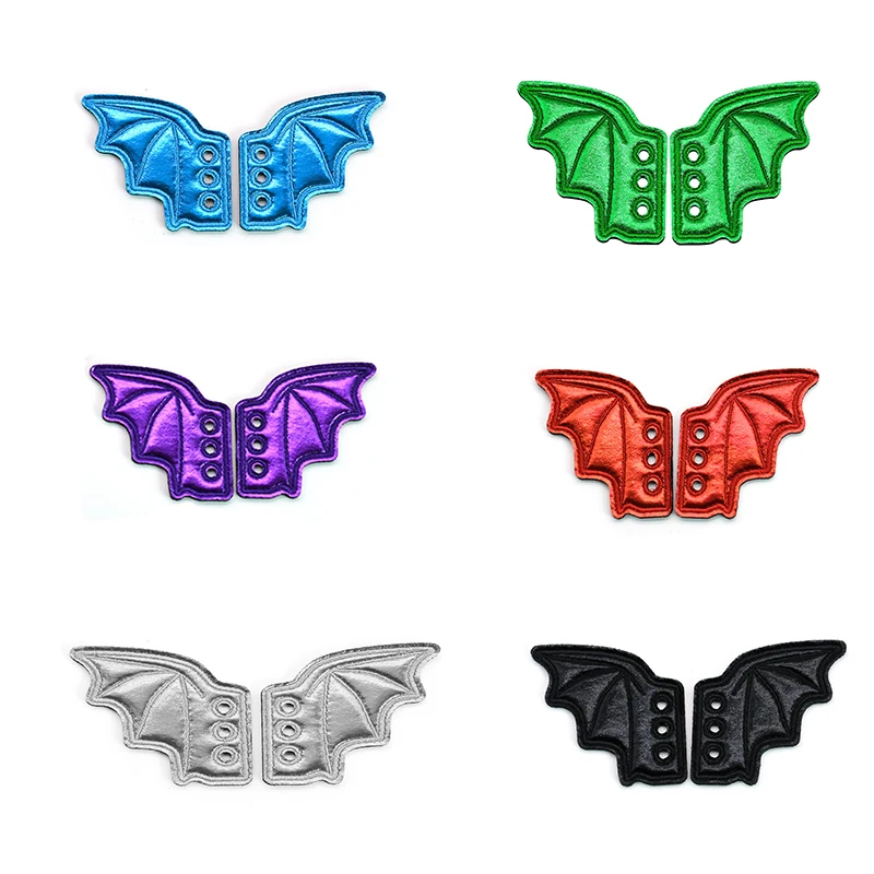 4Pcs Fashion Cute Flying Black Shoe Wings Boy Girl Bats Shoe Wings DIY Decorations Super Wings Old New Sport Shoes Gift Runner