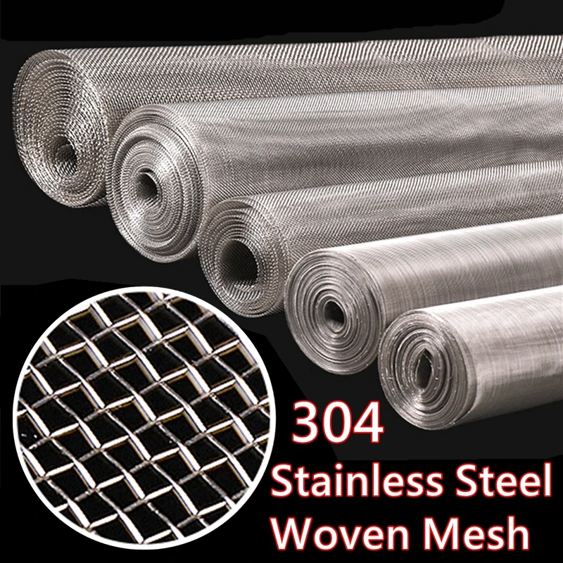 304 Stainless Steel Filter Mesh Screen 4-500 Mesh Stainless Steel Woven Mesh Metal Wire Mesh Screening Car Fix Sheet Net Tools