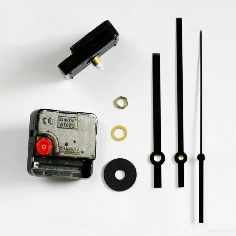 6168S Quartz Movement 6mm&9mm Screw Axis Length Plastic Sweep Mechanism With 1# Black Hands Clock Accessory DIY Kits