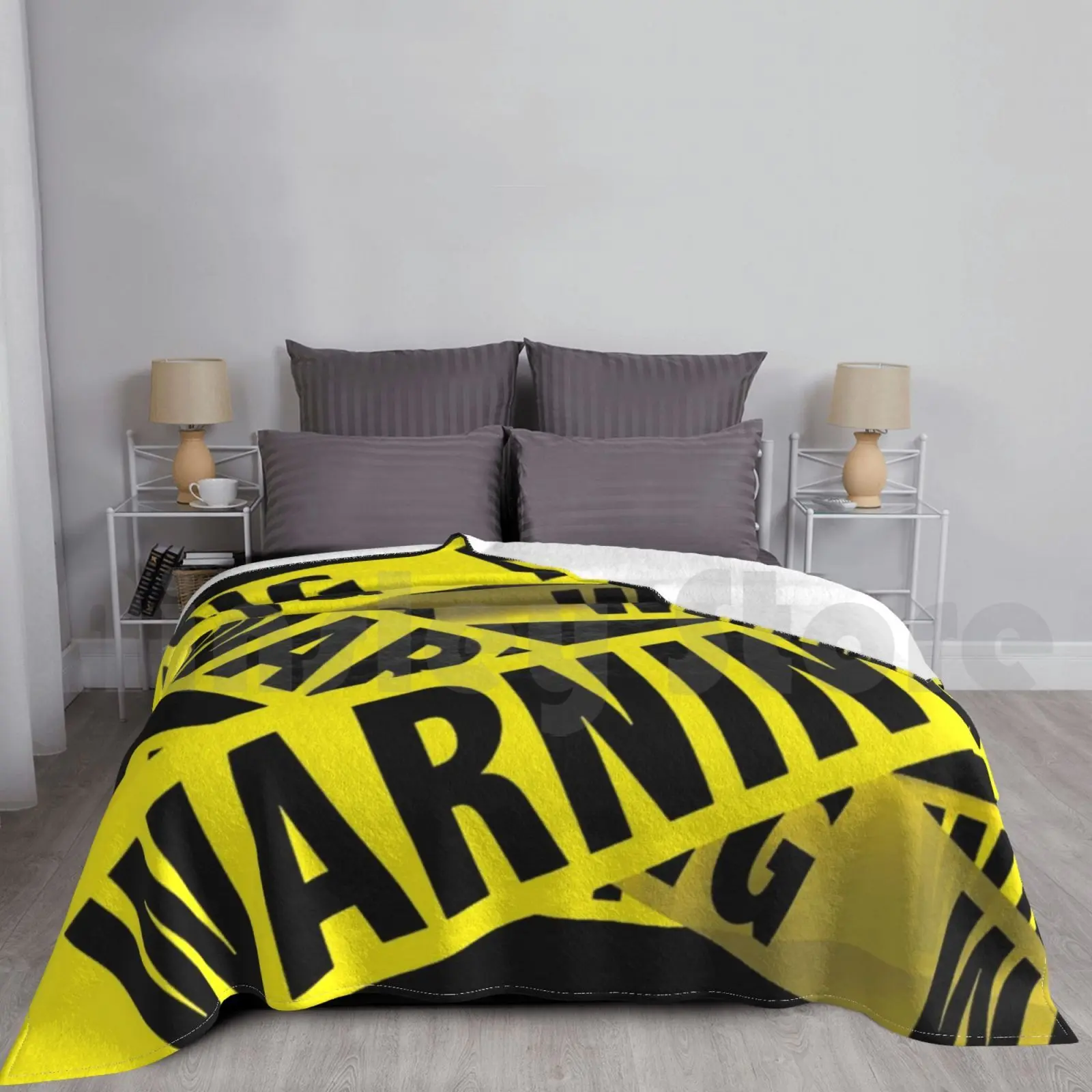 Warning Cloth Face Blanket For Sofa Bed Travel Quarantine Face Inhale Breath Oxygen Children Adults