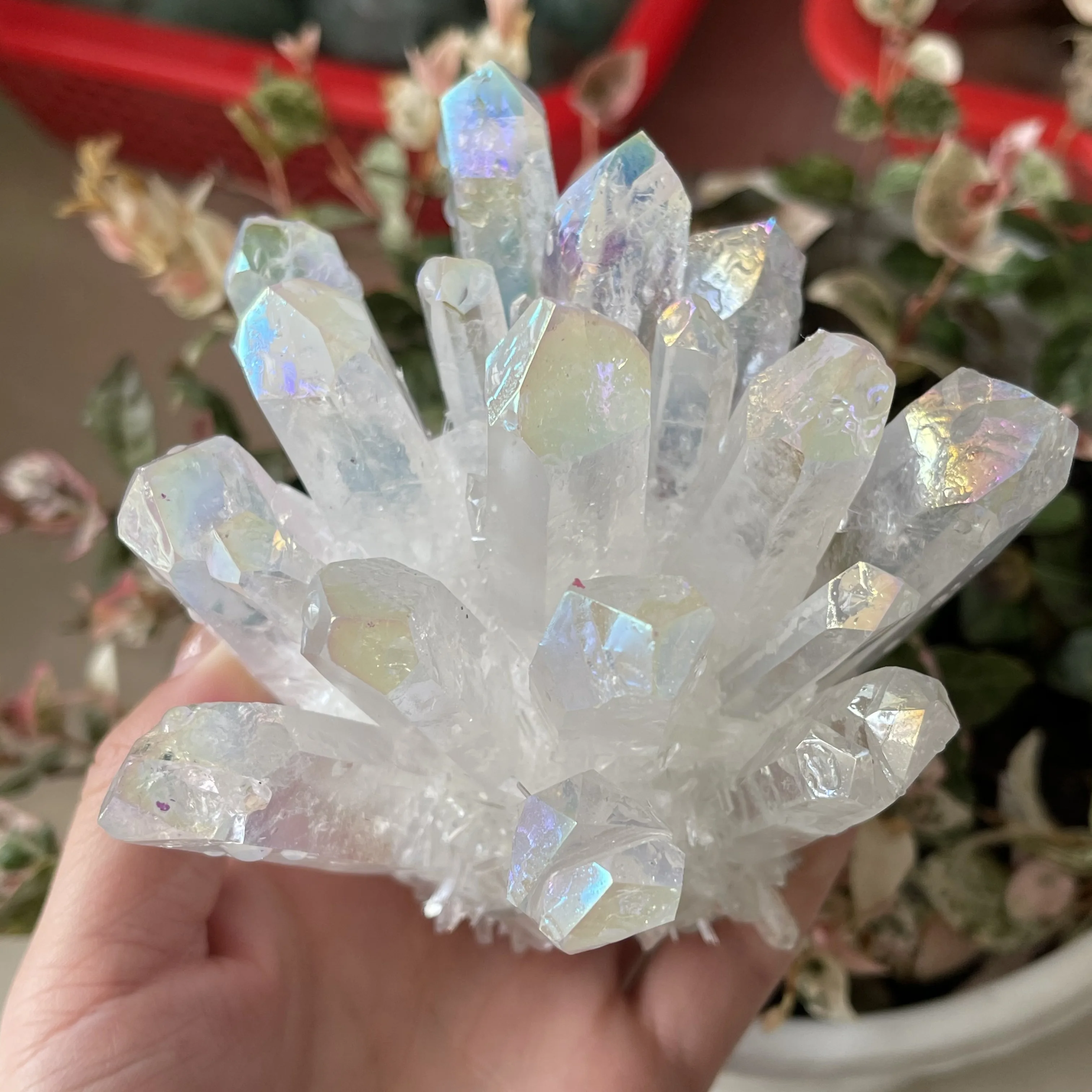 

Natural Electroplated Aura Crystal Cluster for Home Decoration