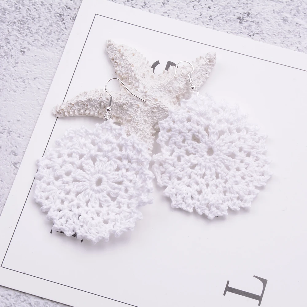 Fashion Crochet Earrings Jewelry-Wedding Bride Lacy Crochet Earring-Bridesmaid Crochet Earring Jewelry