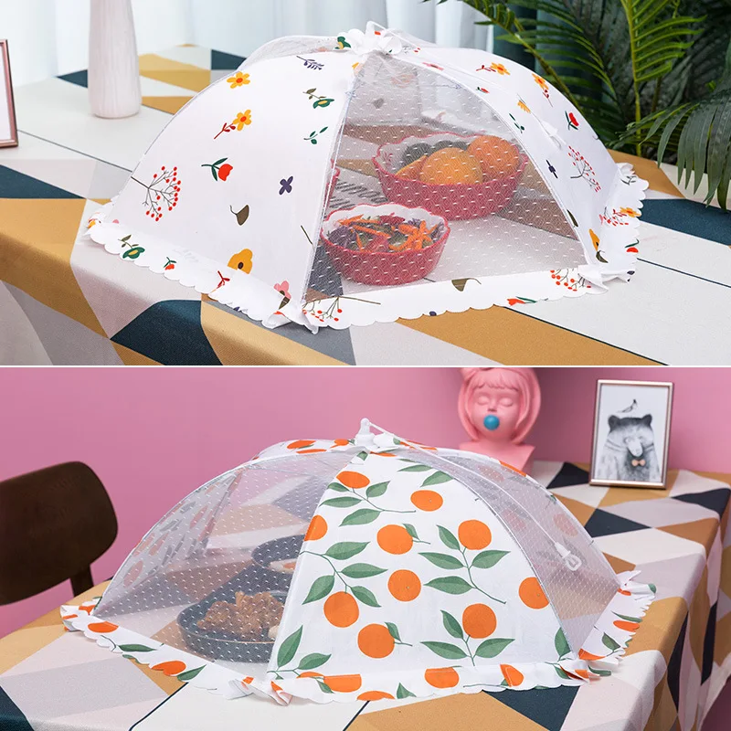 Creative Foldable Table Food Cover Kitchen Cooking Tools Umbrella Style Anti Fly Mosquito Cover Lace Table Home Kitchen Using