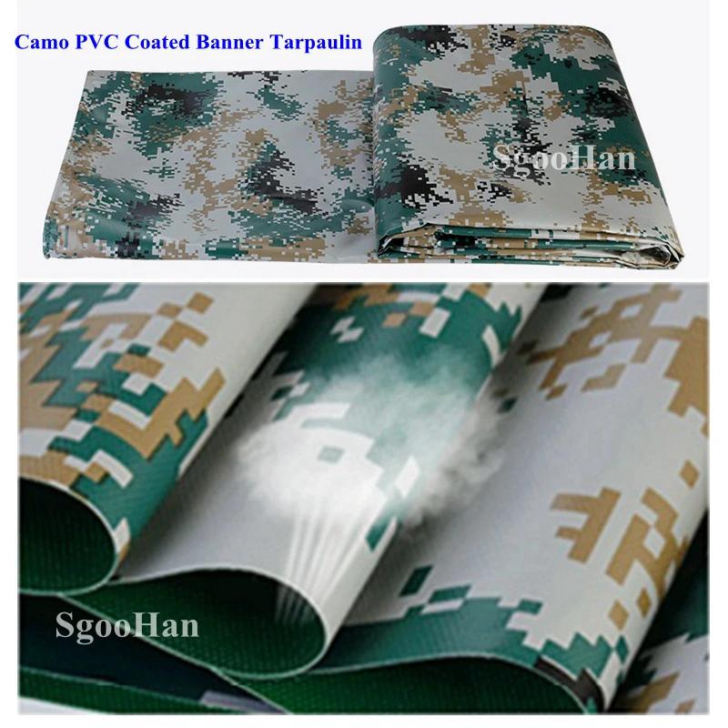 Double Side PVC Coated Banner Tarpaulin Truck Canopy Camo Rainproof Cloth Shade Sail Dog House Waterproof Cloth Outdoor Awning