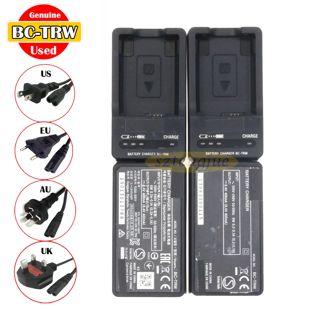 Used Genuine BC-TRW Charger for Sony NP-FW50 A6500 A6400 NEX-7 DSC-RX10 Mk II III IV Alpha A7 A35 A55 A7R A33 A37