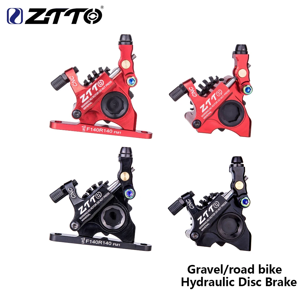 Gravel Road Bike Hydraulic Flat mount Disc Brake Bicycle Brake Caliper CNC Bike Mechanical Wire Pull Cooling Pads With 140 Rotor