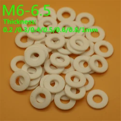 100pcs M6 M7 PTFE washer gasket Poly tetra fluoroethylene washer high temperature 0.2/0.3/0.4/0.5/0.6/0.8/1mm thickness