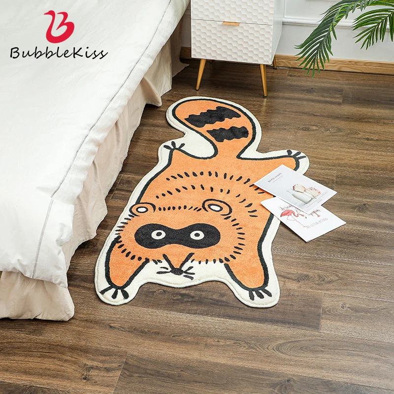 

Bubble Kiss Imitation Cashmere Carpet Cartoon Tiger Pattern Carpets For Bedroom Decor Floor Mat Children Room Bedside Area Rugs