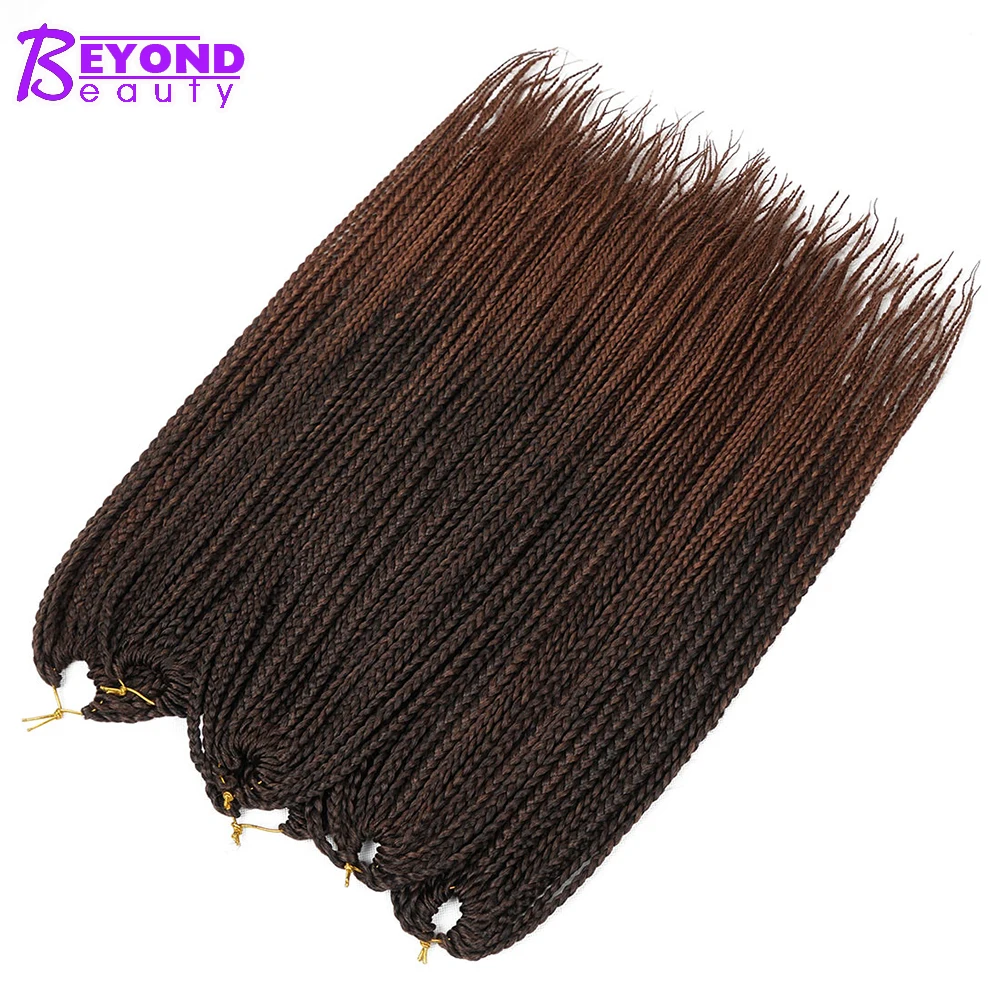 Beyond Beauty Crochet Braids Micro Box Braids Synthetic Crochet Hair Extensions Heat Resistant Fiber Ombre Braids 14 18 22 inch