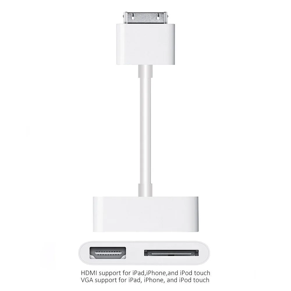 

1080P Dock Connector to HDMI HDTV TV Adapter Cable for Apple iPad 2 3 iPhone 4 4S iPod