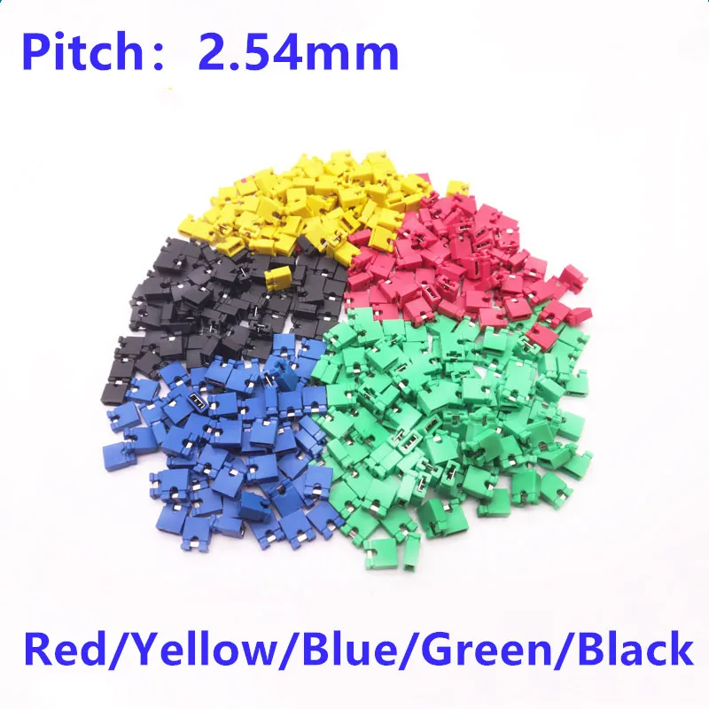 1000Pcs/Lot Multicolor Black/Red/Yellow/Green/Blue 2.54mm Jumper Cap Header Pin Shunt Short Circuit Connector Open Top