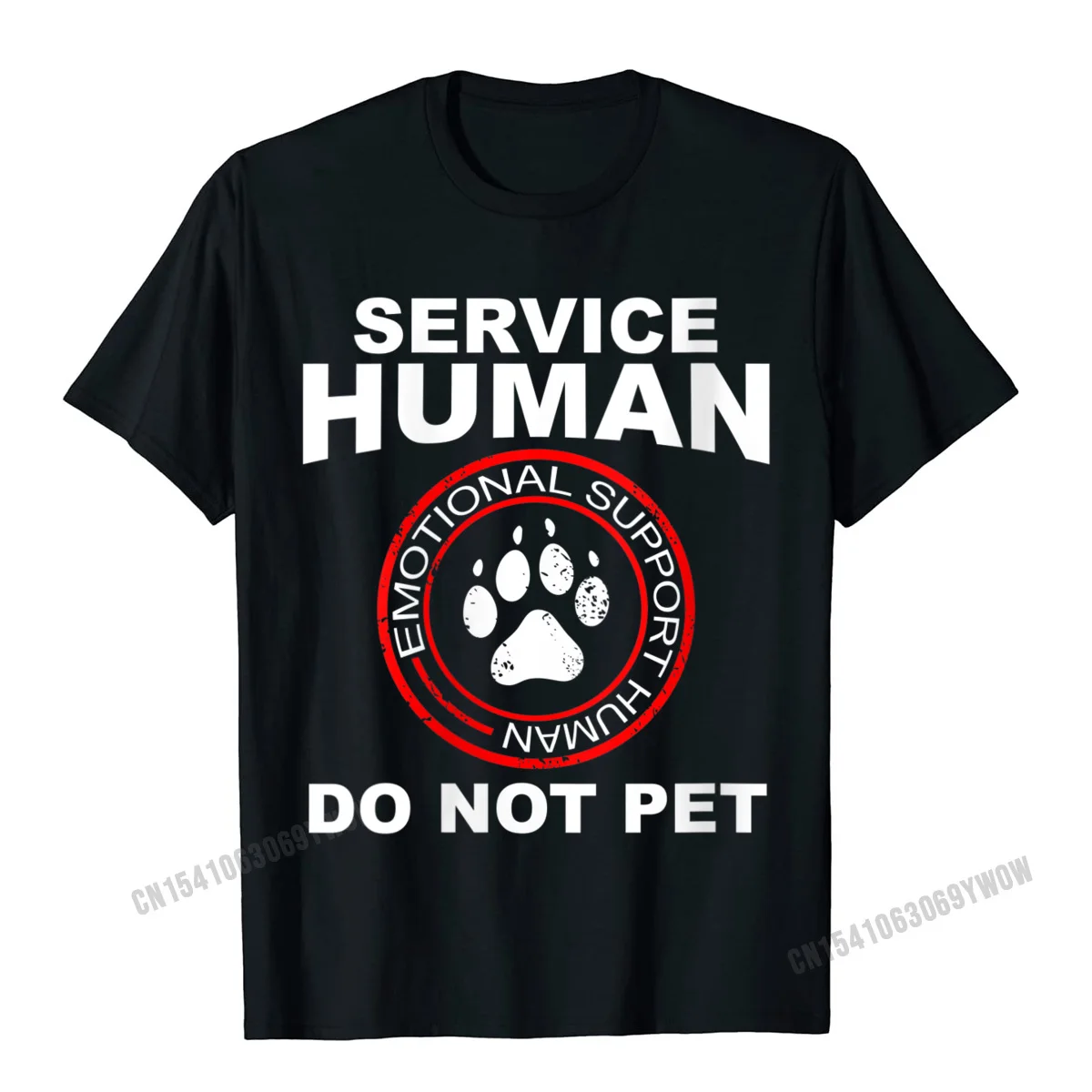 Womens Service Human Tshirt Funny Dog Owner Emotional Support Human O-Neck T-Shirt Camisas Men T Shirt Party T Shirt Printed On