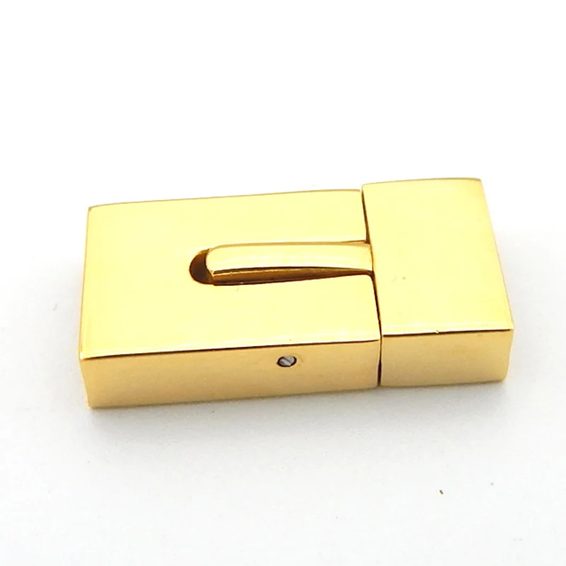 1 PCS Stainless Steel Jewelry Finding Flat Clasps for Making Bracelet Gold Silver Buckle for Learter Cord 8X3 10X3MM Connectors