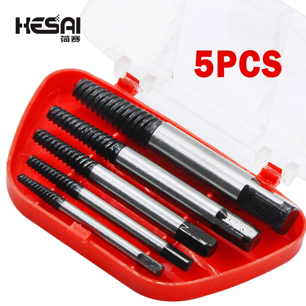 5PCS Screw Extractor Center Drill Bits Guide Set Broken Damaged Bolt Remover Removal Speed Easy Out Set