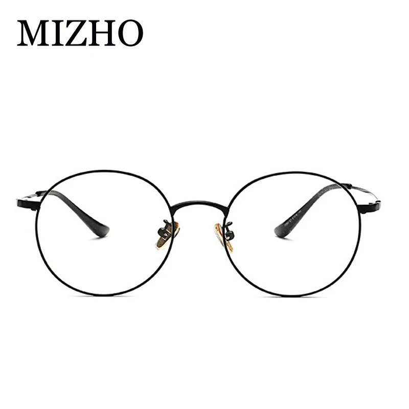 MIZHO GOLD High Quality Oval Metal Protector Glasses fake Men Rays Radiation Brown Anti Blue Light Glasses Windows Women