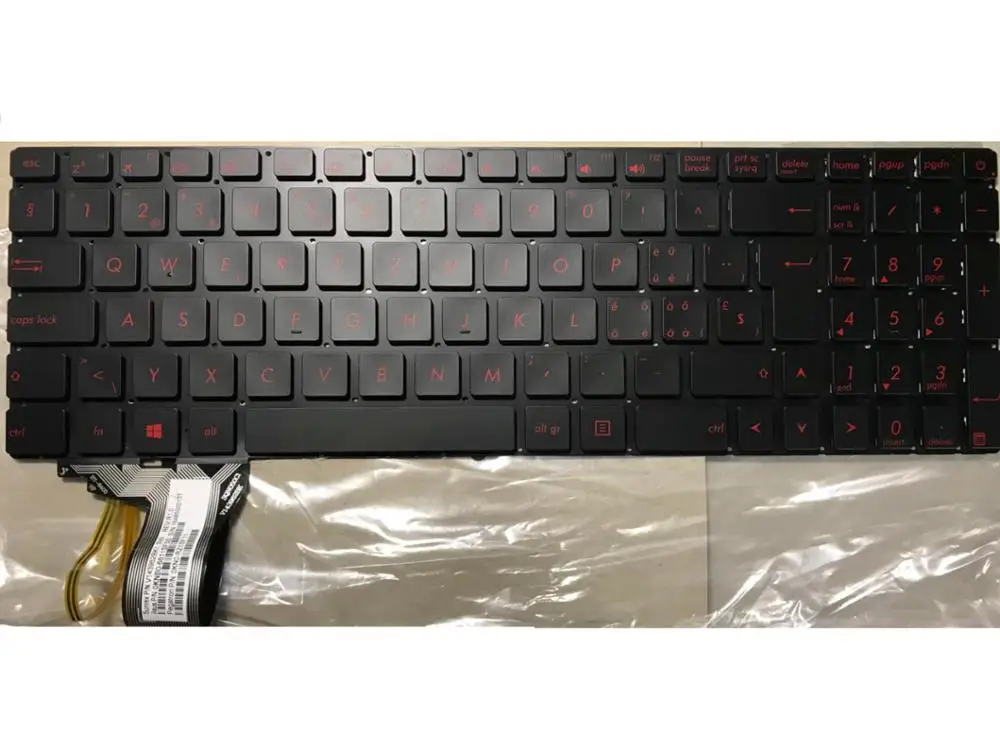 Laptop SW SI Keyboard for ASUS GL552 GL552J GL552JX GL552V GL552VL GL552VW N751 N751J N751JK N751JX G551VW BLACK with backlit