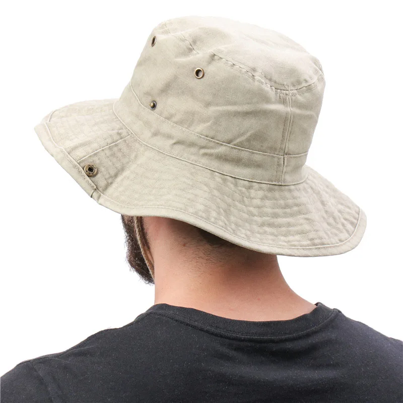 CAMOLAND 100% Cotton Bucket Hat Women Men Summer UV Protection Sun Hat Female Beach Caps Washed Outdoor Boonie Fishing Hats