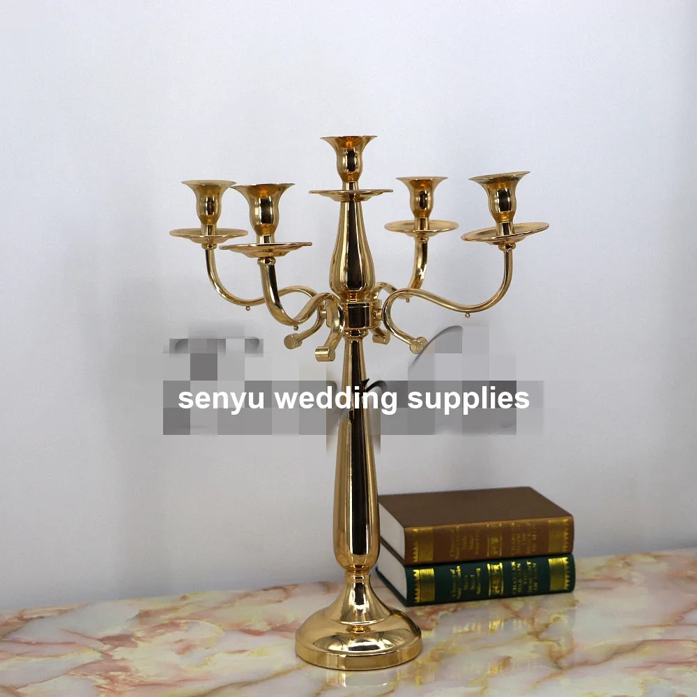 

tall wedding gold mental candelabras/metal candlesticks with a candle holder stand bowl wedding centerpieces on sale