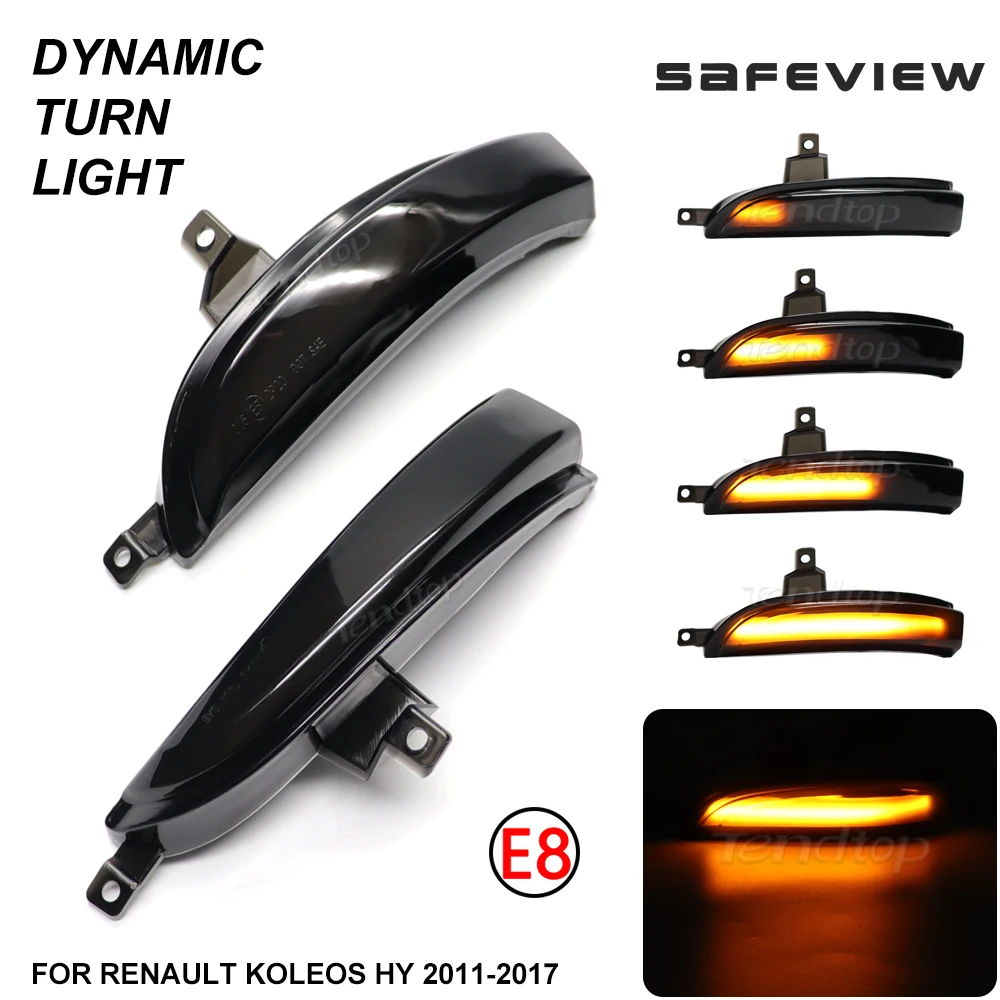 Dynamic Turn Signal Light LED Side Wing Rear Mirror Indicator For Renault Koleos HY 2011 2012 2013 2014 2015 2016 2017 1st Gen