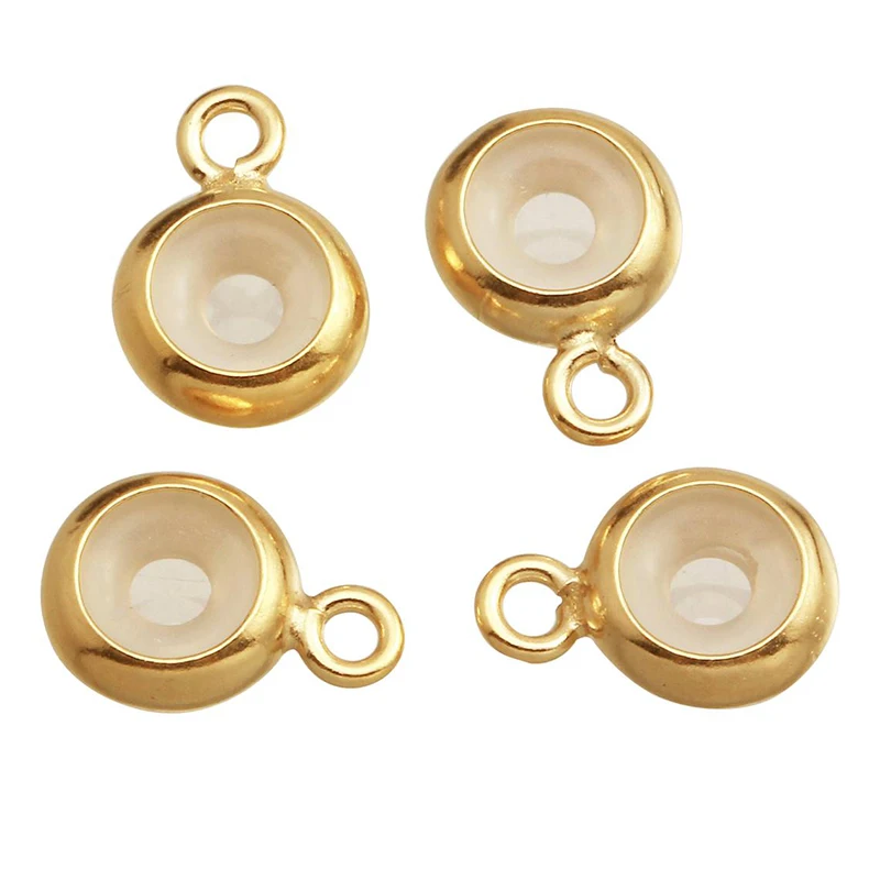 Real 14K Gold Filled Stopper Beads With Ring 5MM/7MM Gold Silicone Beads for Jewelry Making Handmde DIY Accessories