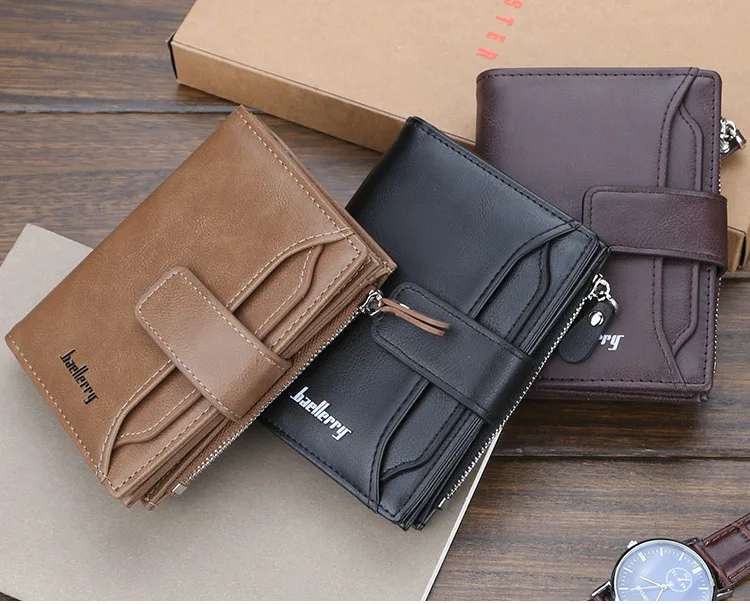 Name Gravur Männer Kurze Brieftaschen Große Kapazität Zipper Münzfach Foto Halter Hohe Qualität Karte Clips Für Männer – Detail 5