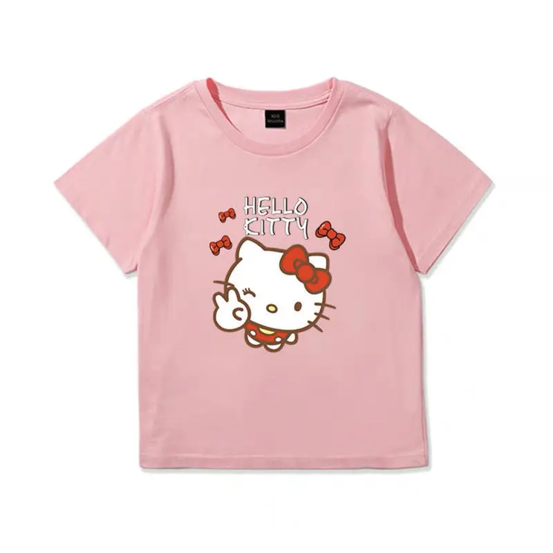 

Hello Kitty Cotton Kids Cute Cartoon T-shirt Girls Baby Short Sleeve Tops Summer Children's Clothing New Style Bottoming Shirts