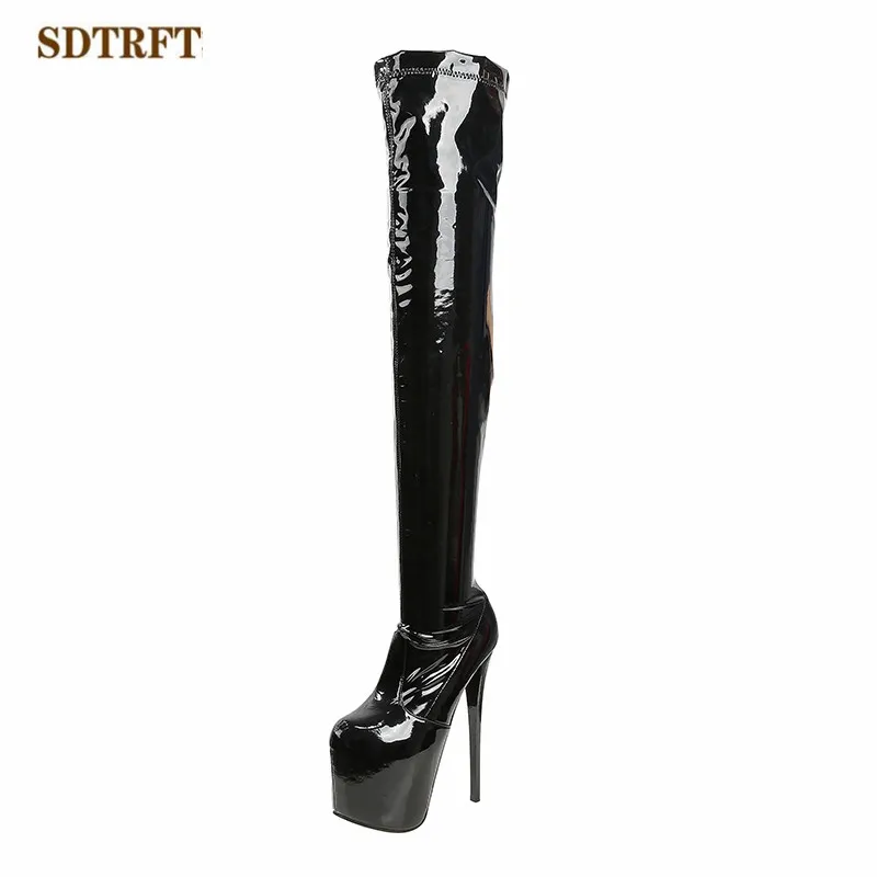 SDTRFT 20cm Ultra Thin High Heels Over The Knee boots Platform unisex botas mujer ladies Cosplay Pumps women Motorcycle shoes