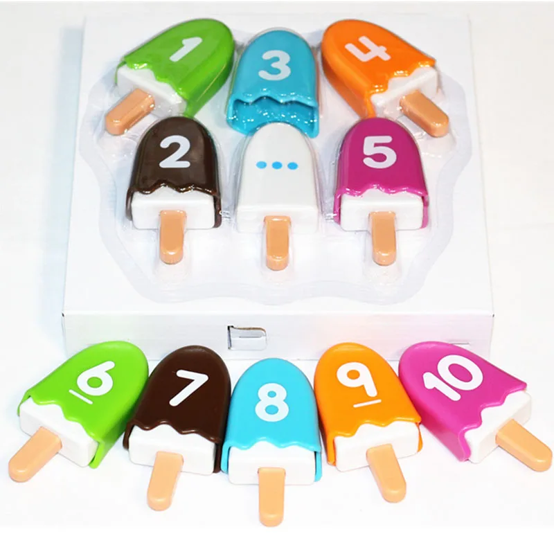 10Pcs/set Digital Ice Cream Mathematics Enlightenment Color Number Matching Toy Childhood Educational Math Toys For Children