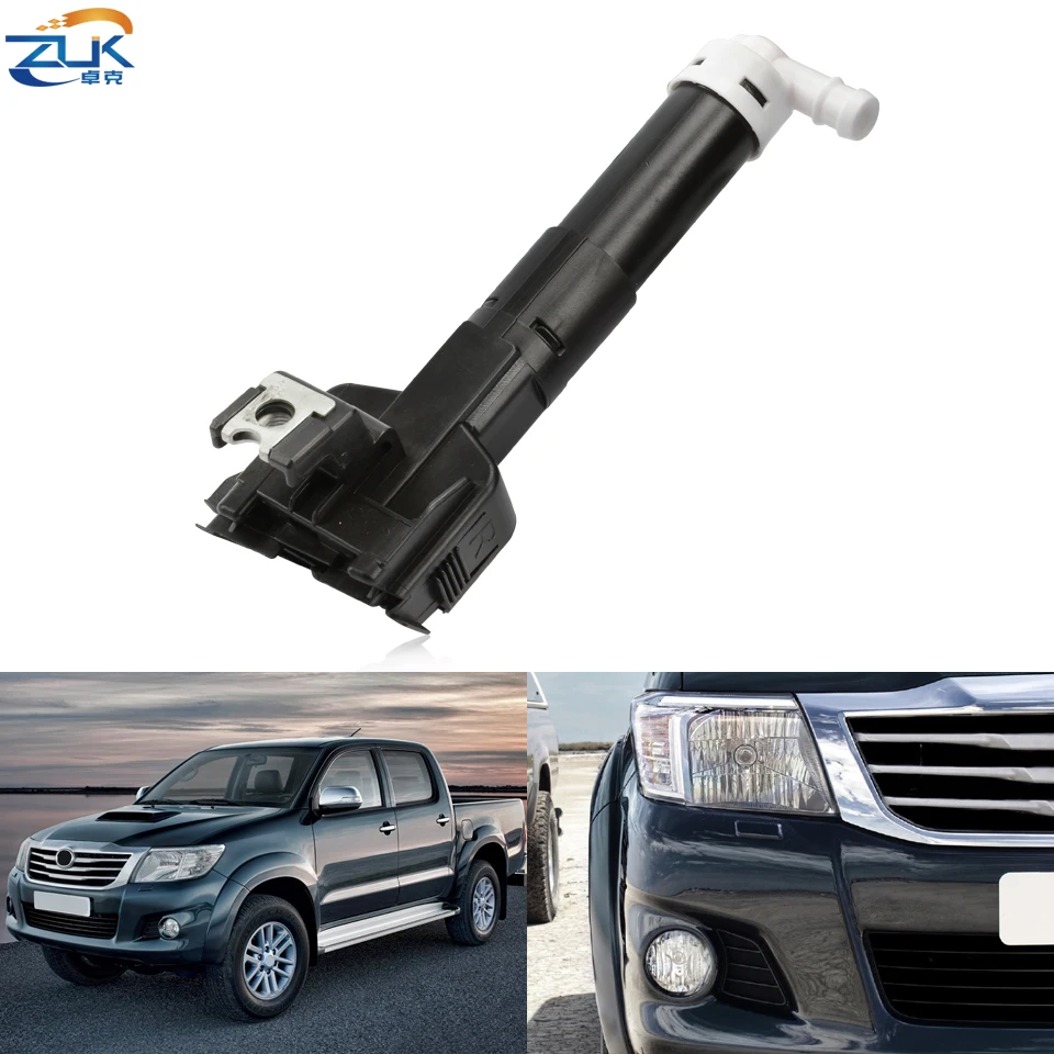 ZUK Front Headlight Washer Nozzle For TOYOTA HILUX VIGO 2011 2012 2013 2014 2015 Headlamp Cleaning Water Spray Jet Actuator Pump