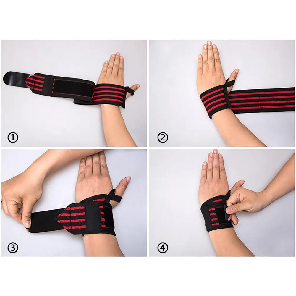 Weight Lifting Wristband Elastic Breathable Wrist Wraps Bandage Gym Fitness Weightlifting Powerlifting Wrist Brace Support Strap