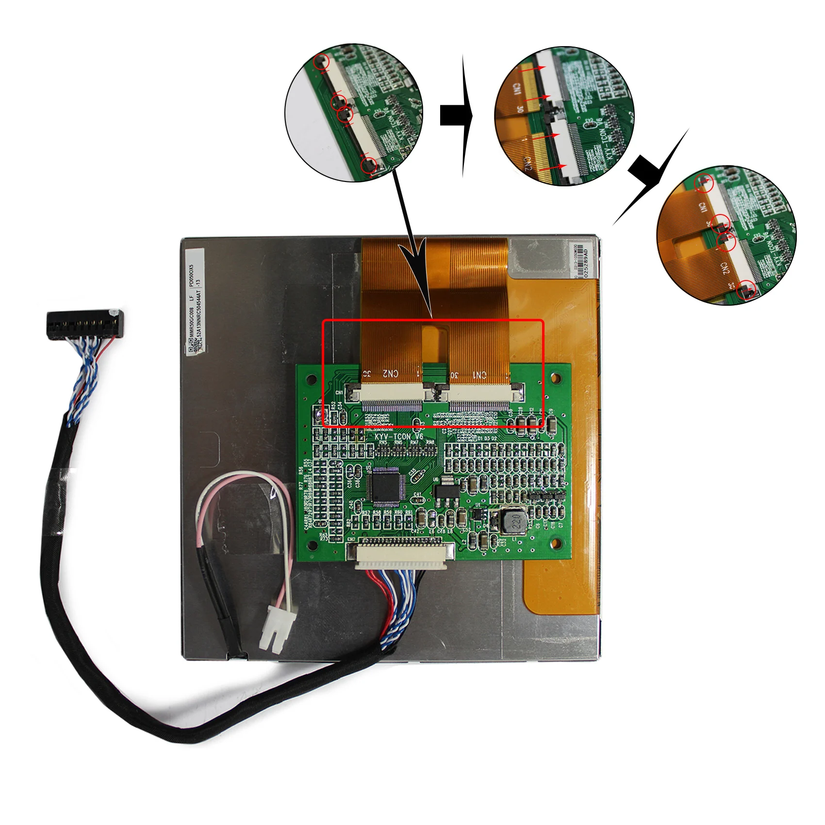 5.0 "لوحة ال سي دي عالية السطوع 900cd/m2(Typ) PD050OX5 480 × 480 شاشة LCD مع لوحة محول التردد