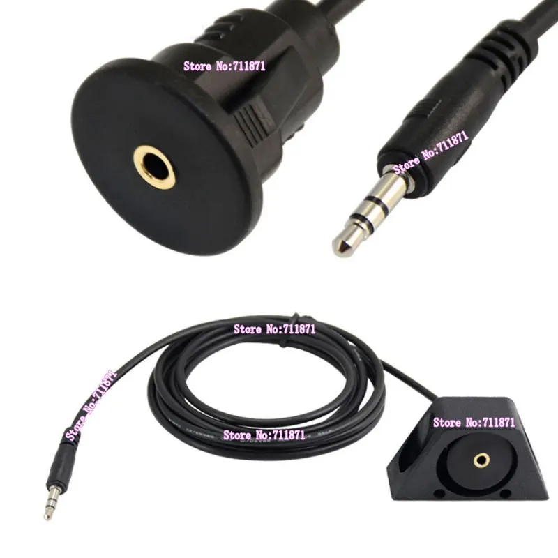 

3.5mm Male to Female car automobile motorcycle dashboard cable line Car Truck Dashboard Flush Mount 3.5mm 3.5 AUX Audio Line