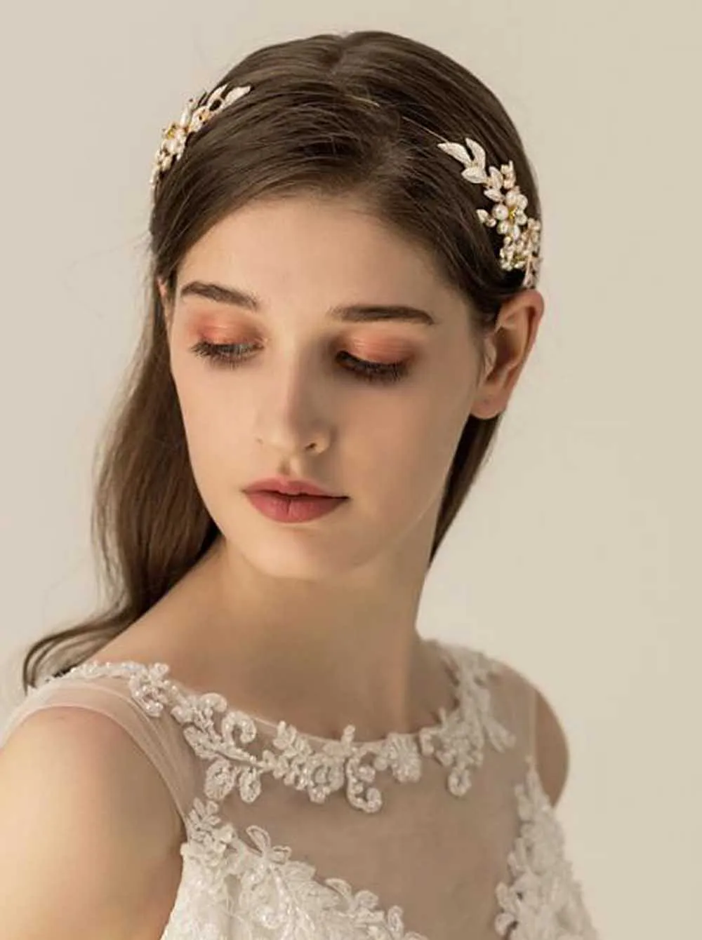 Diadème De Cheveux Mariée Couronne Strass Et Fleurs - Bandeau Princesse Pour Mariage Et Demoiselle D'Honneur
