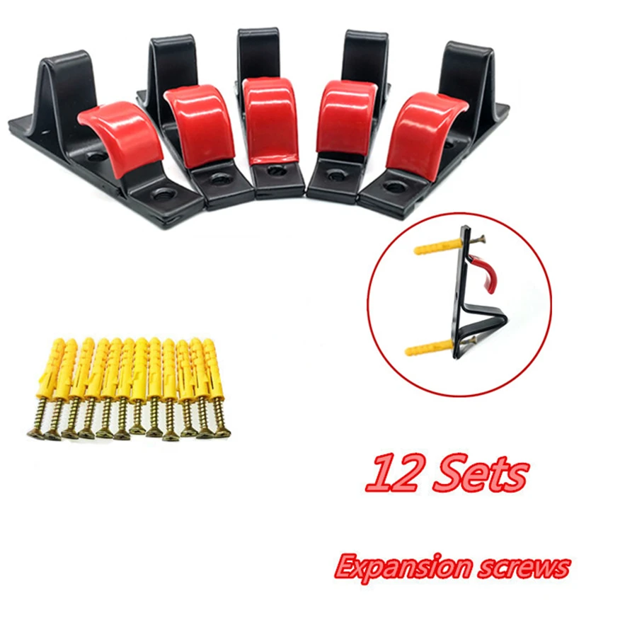 

6pcs Max weight 35 kg Metal "J" Tire Wheel Shop Display Stand Rack Wall Mounted Hanging Hook with 12 Sets Expansion screws