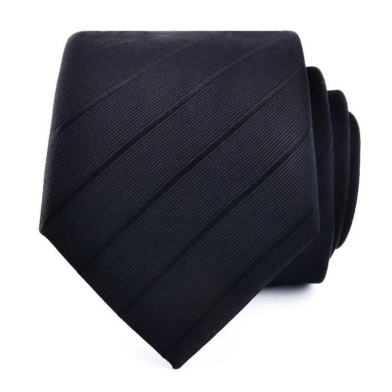 Men Ties Necktie 8cm Classic Men\'s Vestidos Business Formal Wedding Red Tie Stripe Neck Tie Black Shirt Dress Accessories Gift