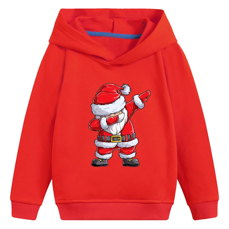 

Dabbing Santa Merry Christmas Cartoon Kids Red Hooded Hoodies Cute Girls Clothes Children Sweatshirts Baby Pullover Tops,KMT5112