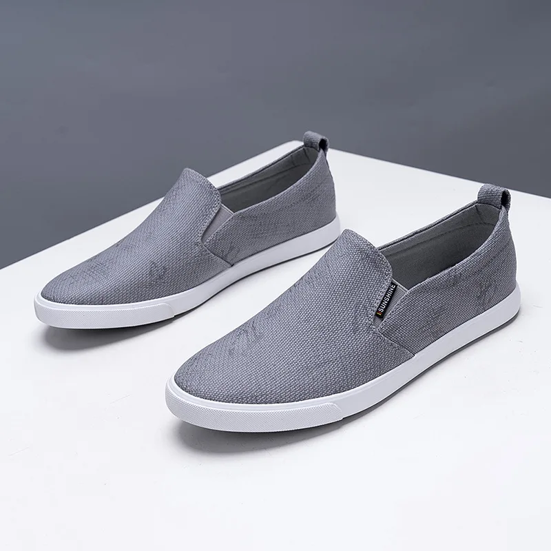 Canvas Casual Shoes White Sneakers Slip on Casual Shoes Men Loafers Fashion Flats Sneakers Male Loafers Zapatillas Hombre