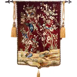 Beautiful Tapestry 100% Cotton Woven Tapestries Home Decoration Flowers And Birds GT-N0054