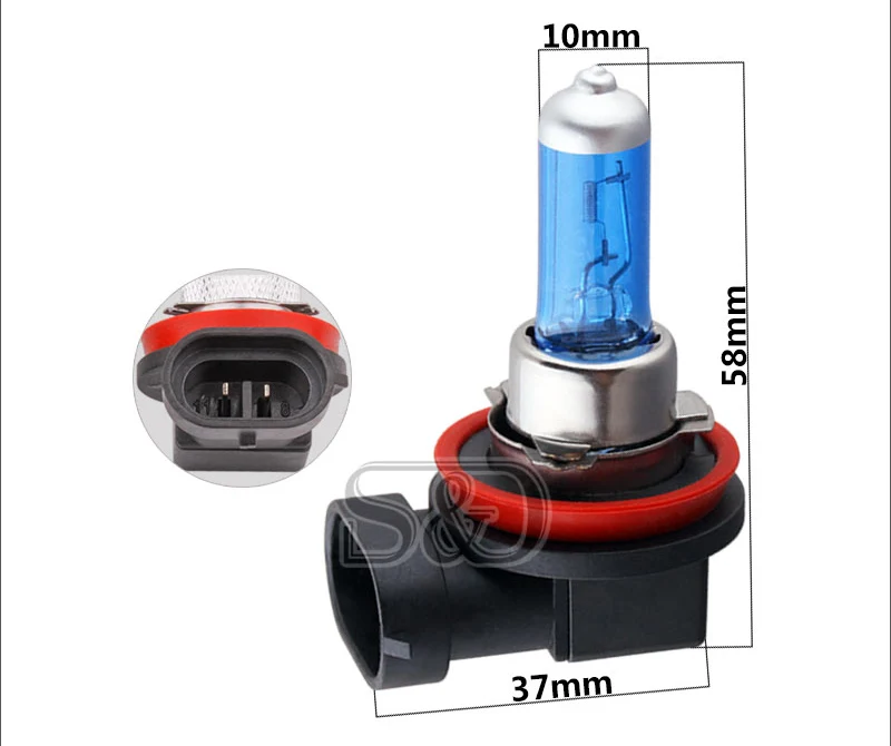 1 Pcs 12V 55W H8 Bohlam Halogen H9 H11 Lampu LED Super Putih 6000K Lampu Mobil Mobil lampu Sumber Cahaya Parkir