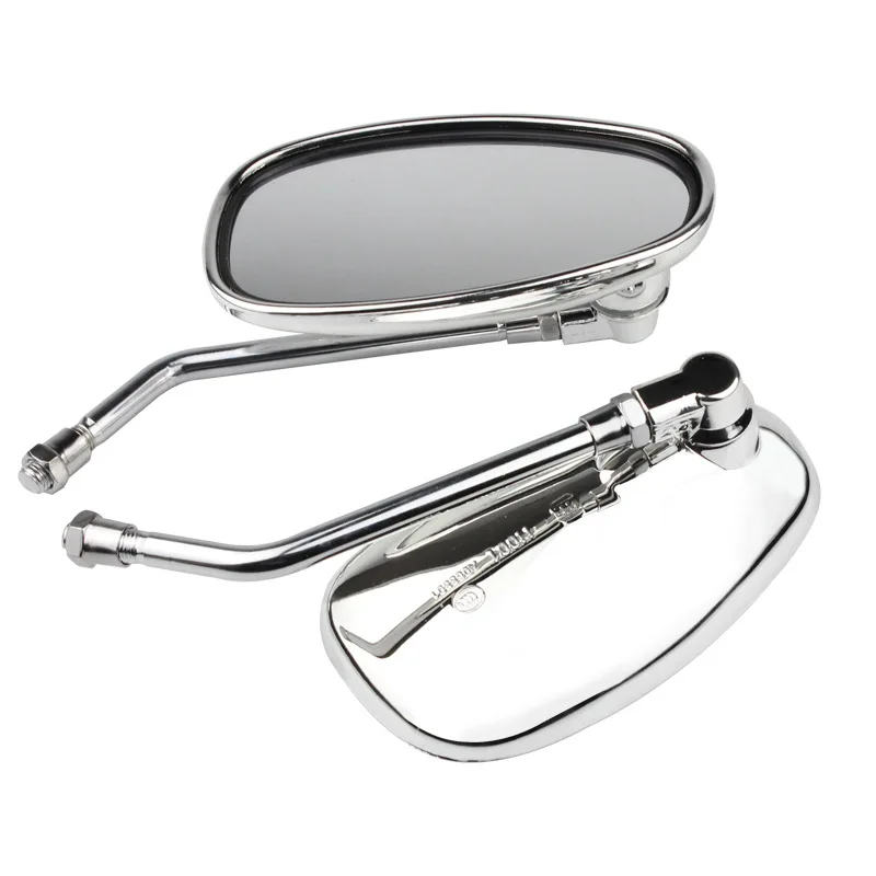 Chrome Motorcycle Side Mirrors Rearview Mirror for Harley Yamaha Suzuki M109R Dyna Street Bob 883/1200 FatBoy & Slim V-Star 1100