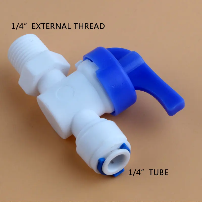 1/4 "gwint zewnętrzny do 1/4" tube Inline szybki zawór kulowy BackwashPE łącznik rurowy przełącznik filtr wody Reveser System osmozy