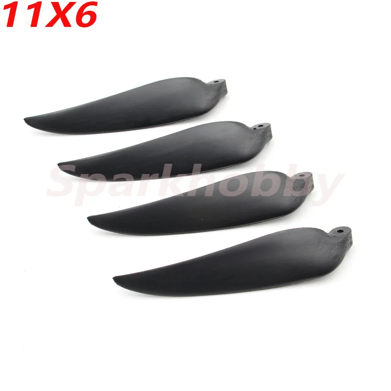 2Pairs/4Pcs Sparkhobby 11x6 1160 Folding Propeller Prop Blade Precision for RC Powered Glider Plane Multirotor Quadcopter Parts