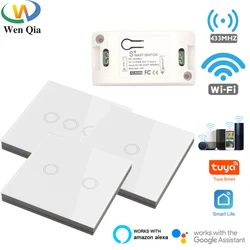 Wifi Tuya Smart Life Switch 220v 433mhz Wireless Touch Wall Panel Voice Remote Control Timer Module GoogleHome Alexa Compatible