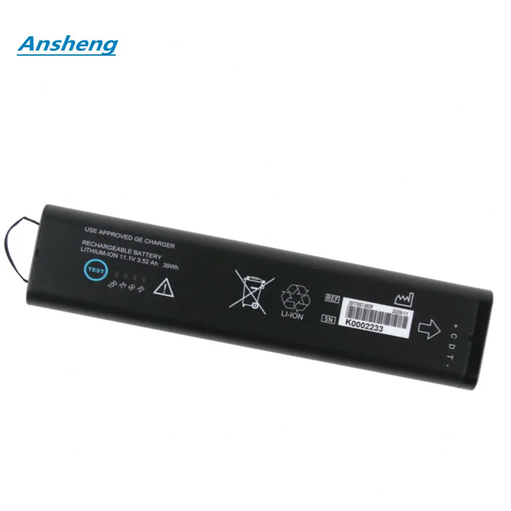 New 11.1V 3.52Ah/39WH SM201-6 Rechargeable Battery For GE DASH 3000 4000 5000 B20 B30 B40 B20I B30I B40I