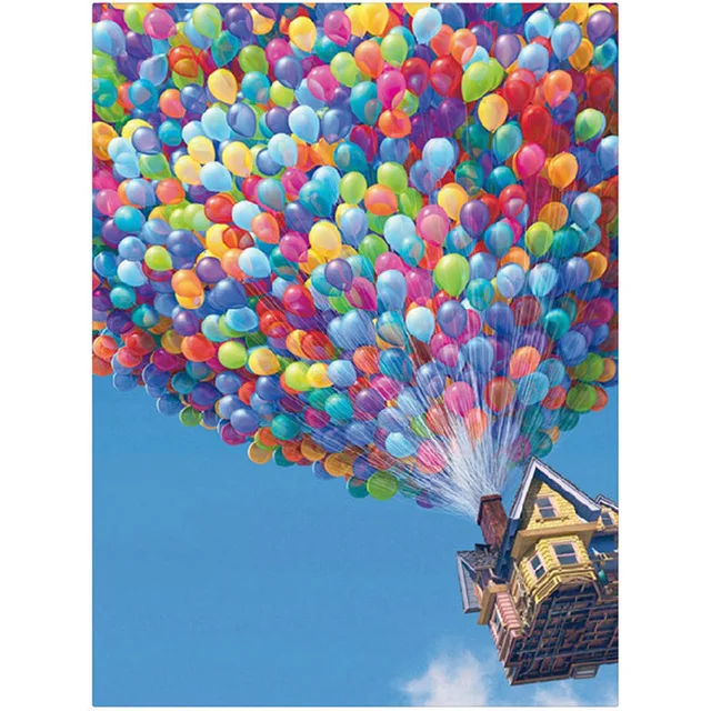 

Diy 5d Diamond Painting Cartoon Movie Up Hot Air Balloon Cross Stitch Resin Diamond Embroidery Mural Home Decoration Art