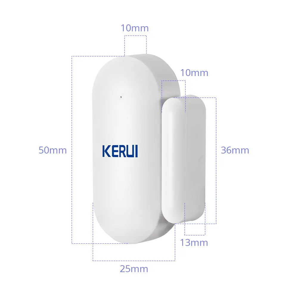 Imagem -03 - Kerui-mini Porta e Janela Sensor Magnético sem Fio Segurança Doméstica Inteligente Gsm Sistema de Alarme Wifi 433mhz 50 Pcs Novo