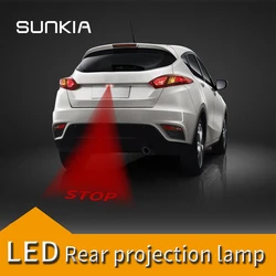 SUNKIA New Car Warning LED Tail Logo Rear Fog Light Styling Auto Brake Parking License Lamp